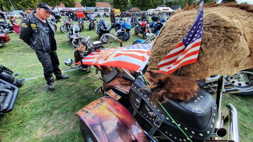 Activités du club moto. Participation au rassemblement Harley.
